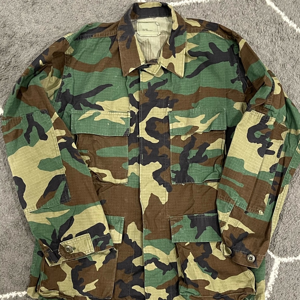 WOODLAND CAMOUFLAGE BATTLE DRESS UNIFORM TOP JACKET SMALL SHORT